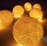 Yellow 6cm ball fairy lights - 100 decor and bulbs - 10 metre string party lights